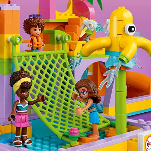 Image of LEGO 41720 Friends The Water Park, Summer Buildable Toy for 6 Year Olds with Mini Dolls, Slides and Aquarium, Birthday Gift Idea