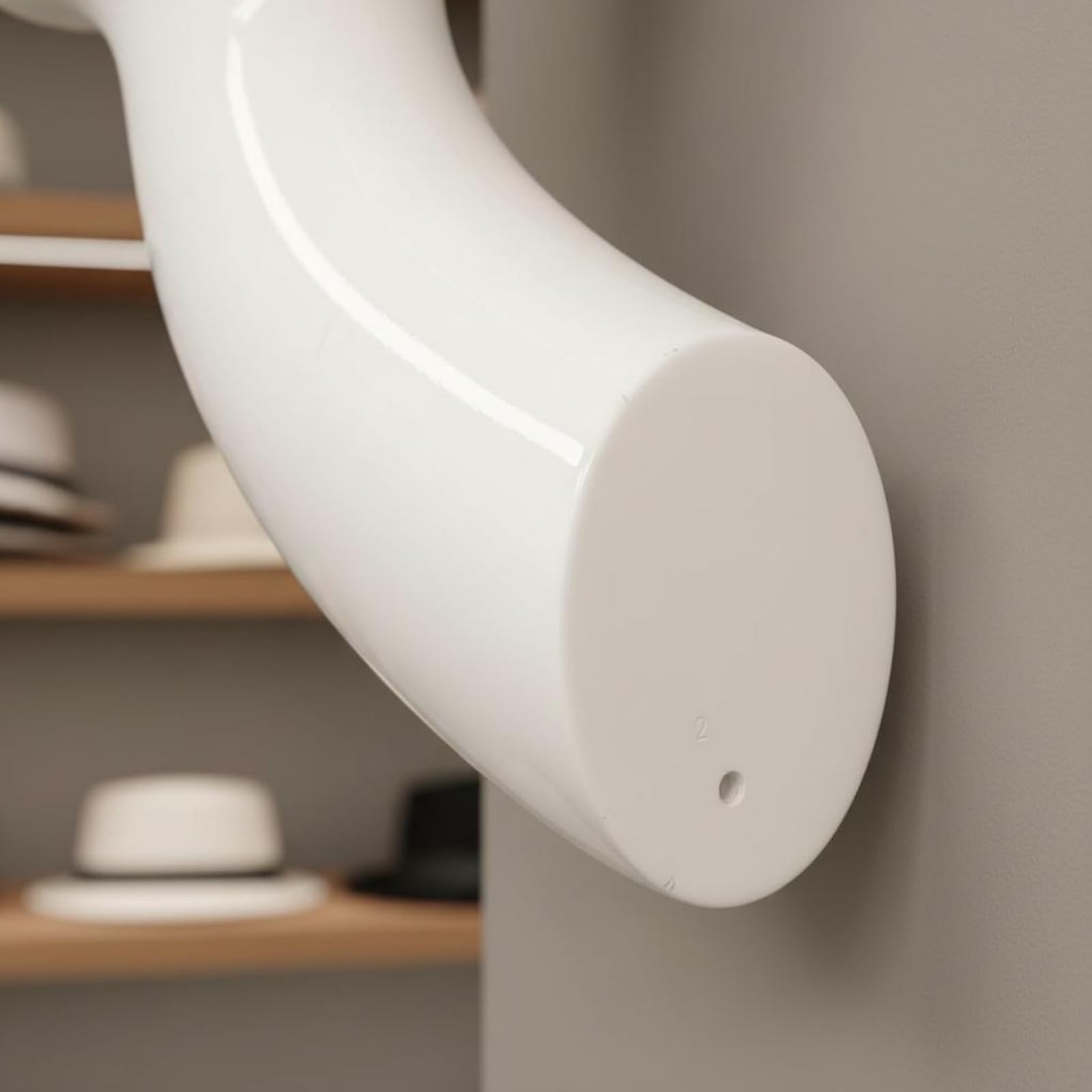 Qianly Testa Manichino Collo Curvo Salvaspazio Testa Manichino Brillante Leggero Espositore Cappelli per Negozio , Bianco
