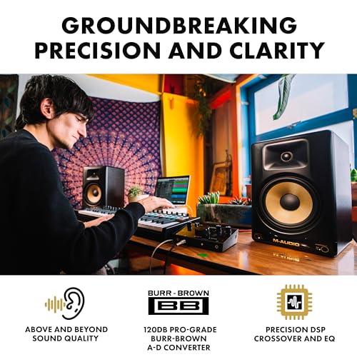 Image of Denon DJ SC Live 4 DJ Controller and M-AUDIO Forty Eighty Pair Studio Monitors for Studio Recording, Music Production, Podcasting, Streaming