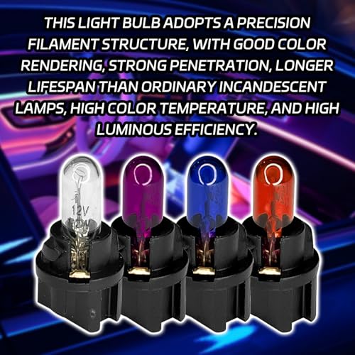 image for QQWD 20PCS T5 17 57 86 Halogen Instrument Cluster Bulbs Kits, 12V Dash