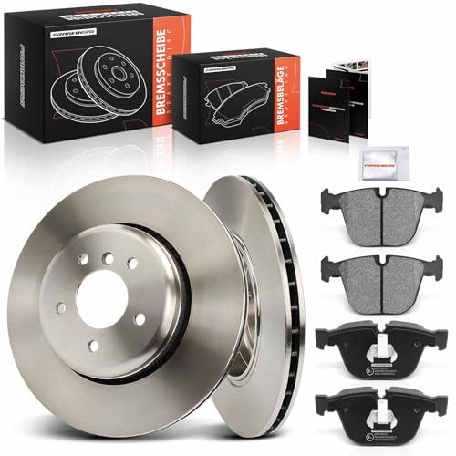 Frankberg Brake Kit incl. 2x Brake Disc + 4x Brake Pad Rear Compatible with 5 Series Touring E61 5 Series E60 6 Series Cabriolet E64 6 Series E63 Replace# 34210403290,34216768471
