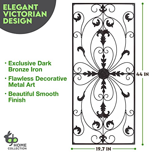 Gb Home Metal Wall Décor Living Room Victorian Style Wall Art Décor, Rectangular, 20 X 44 Inches - Dark Bronze #TOP2