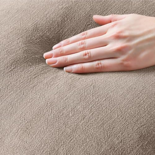 Image of MIULEE Linen Fringe Decorative Fall Euro Throw Pillow Covers Dune 22x22