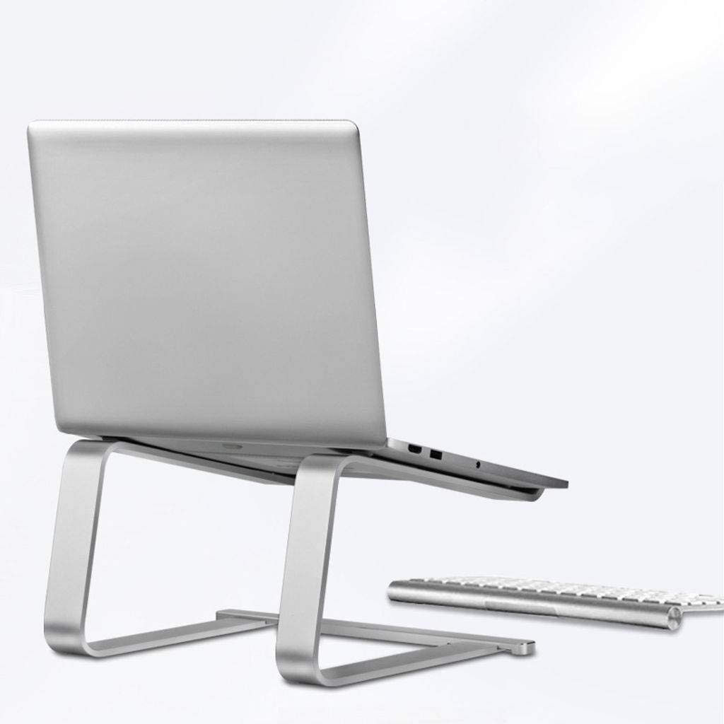 Supporto per Laptop, Rialzo per Computer in Alluminio Supporto per Laptop ergonomico Regolabile Staccabile per Il Raffreddamento ventilato Adatto per Notebook Tablet-Argento