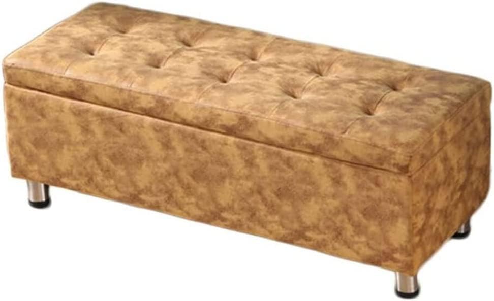 Pouf de rangement en tissu avec couvercle | Banc de fenêtre et coffre à jouets