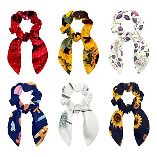 Chouchous en forme de tournesols pour cheveux épais, lot de 6 nœuds fille