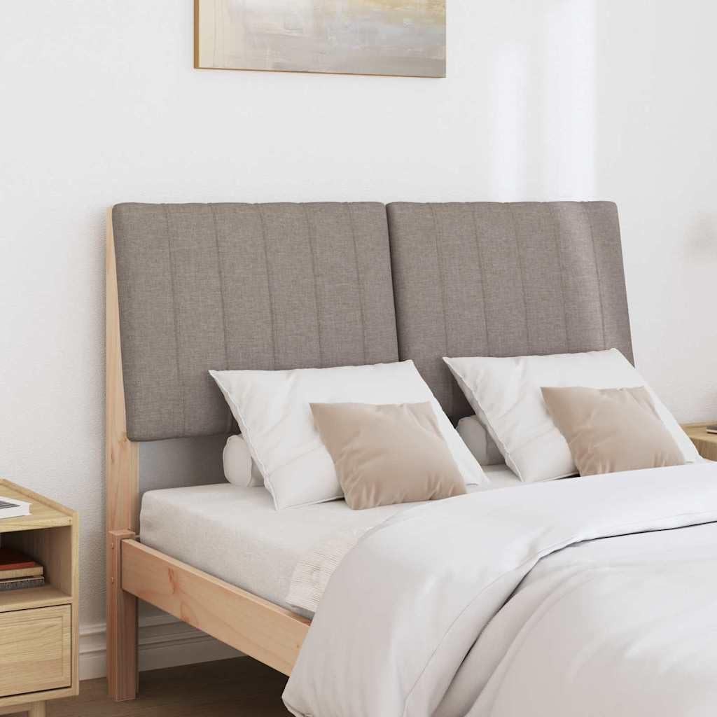 Tête de lit capitonnée taupe 120 cm en bois de pin massif, housse en tissu, design moderne, durable pour chambre à coucher