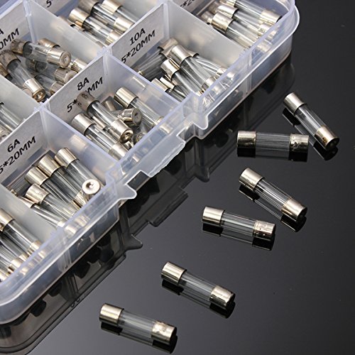 FULARR 150Pcs 5x20mm Professionale Auto Vetro Tubo Fusibile, Fast-Blow Fusibili Set con FULARR 150Pcs 5x20mm Professionale Auto Vetro Tubo Fusibile, Fast-Blow Fusibili Set con