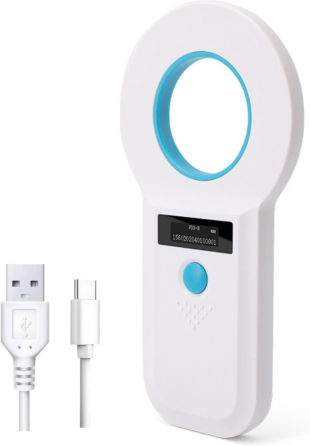 Pet Microchip Scanner, 128 Data Storage Animal Tag Scanner Rechargeable Handheld Pet Chip ID Reader with Stable OLED Display for ISO 11784/11785,FDX-B