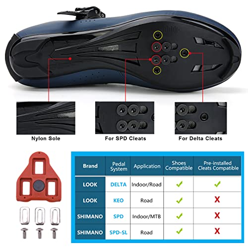 Image of Mens Womens Cycling Shoes Compatible with Pelaton Bike Shoes Road Bike Shoes Riding Bicycle Pre-Installed with Delta Cleats Clip Indoor Outdoor Pedal