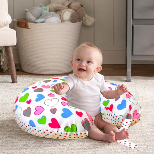 Image of VParents Multipurpose Baby Feeding Nursing Cum Maternity Pillow for New Born Cotton, Recommended for Maternity, Nursing, Medical Daisy (Pink) 110249