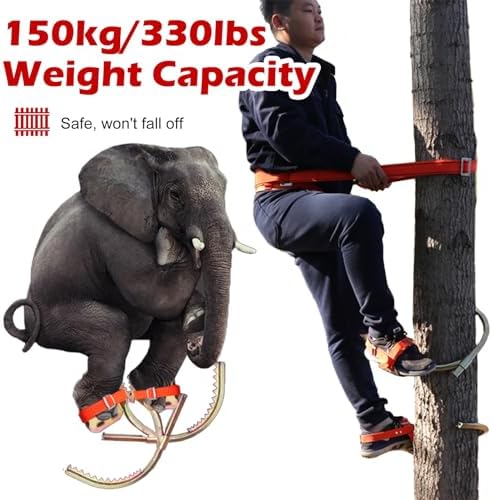 Adjustable Tree Climber Spikes, Portable Carbon Steel Climbing Gear for Tree Work and Fruit Picking,