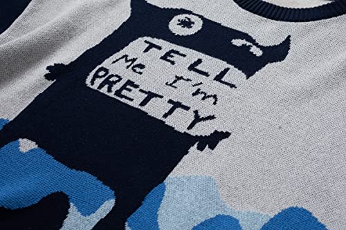 Men's Oversized Graphic Sweaters Crewneck Long Sleeve Knitted Pullovers Cartoon Monster Cotton Anime Jumpers3