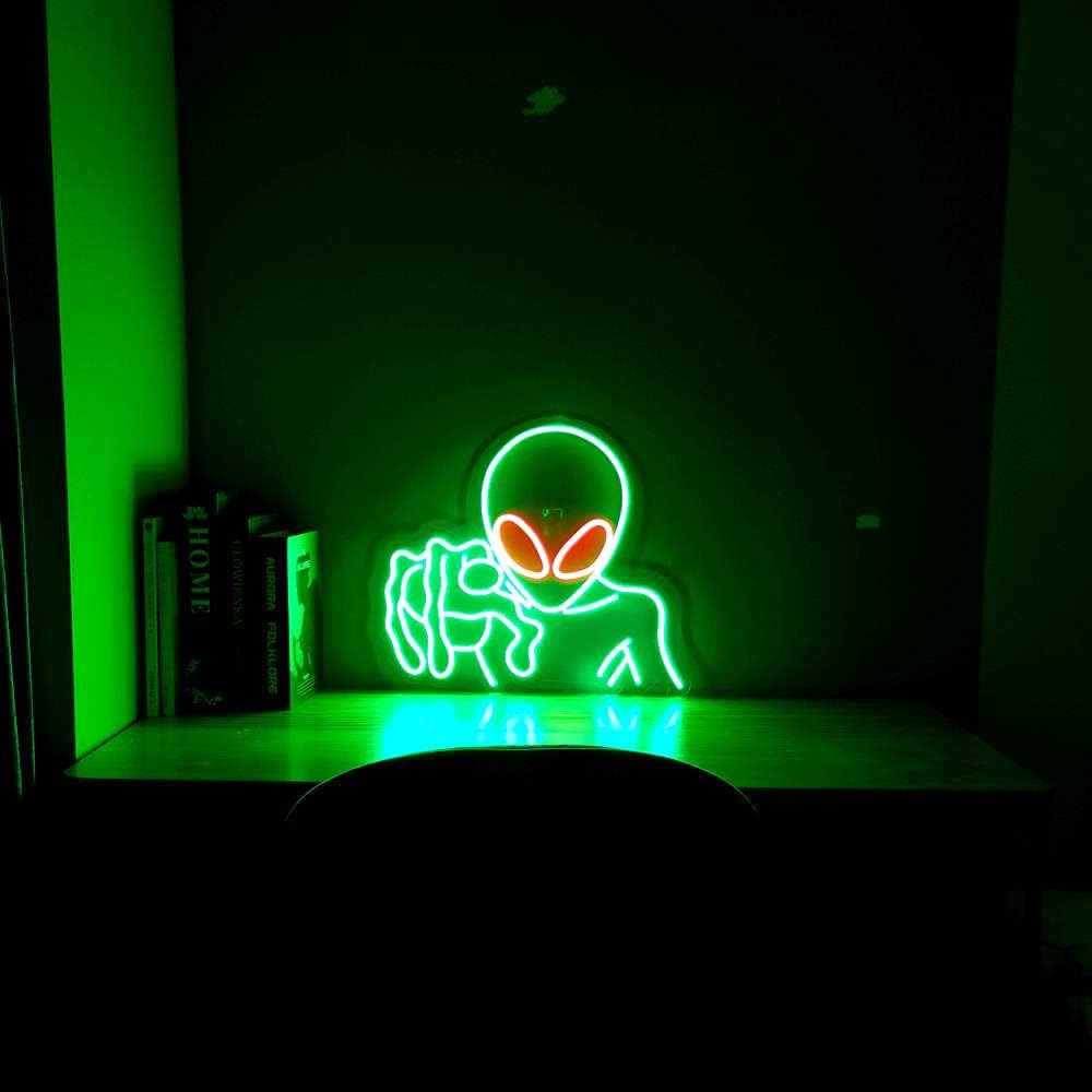Lіmіtеd Dіѕсоunt FEFELightup Alien LED Neon Sign Lights Art Wall Decorative Sign Lights Night Light Chеареѕt 🛒 FEFELightup Alien LED Neon Sign Lights Art Wall Decorative Sign Lights Night Light