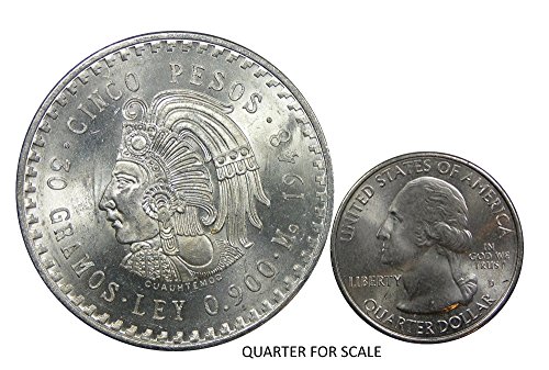 1948 Mexico 5 Pesos Silver Coin - Mint State