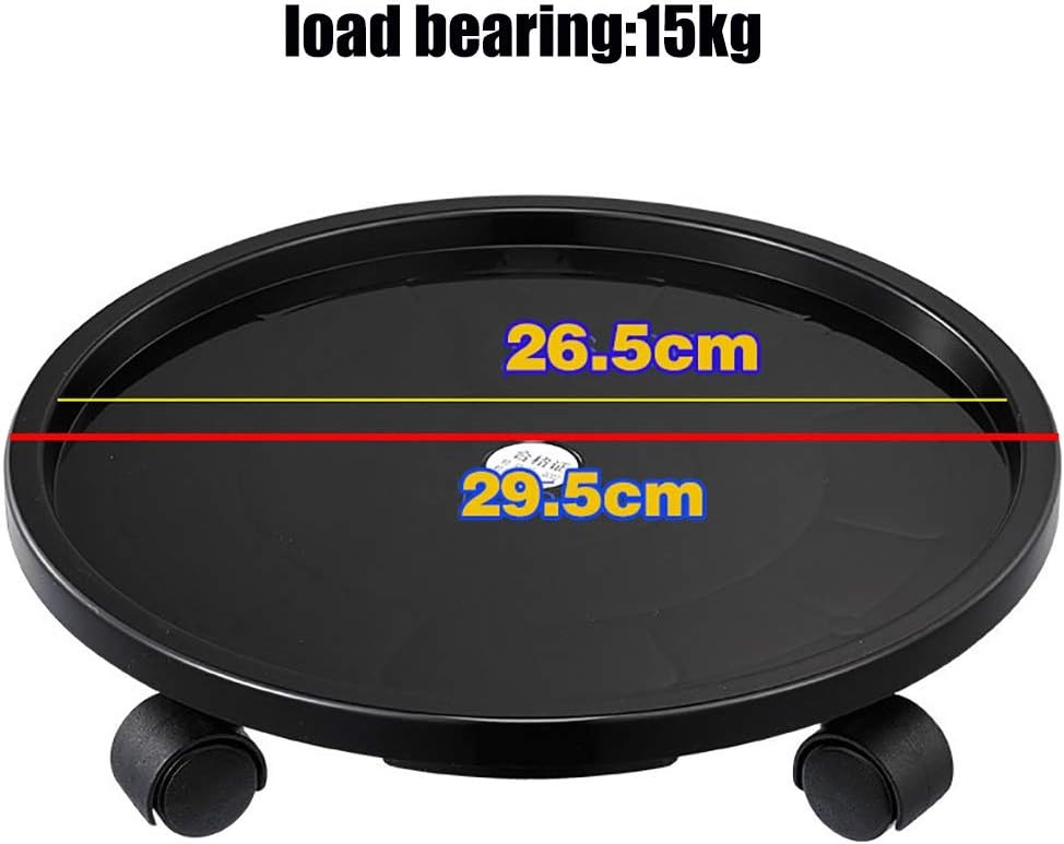 Plant Trolley Plant Pot Trolley,Round Metal Plant Caddy Pot Movers,Planter Caddies,Heavy Duty Cast Iron Plant Caddy,Load Bearing:15kg,Heavy Duty Plant Pot Trolleys,for Indoor, Outdoor, Home,