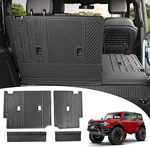 Mabett Rear Seat Back Cover Backrest Protector for Ford Bronco Accessories 2021 2022 2023 with Dog Seat Liner fit Bronco 4-Door (4 Pieces-with Folding Lip)