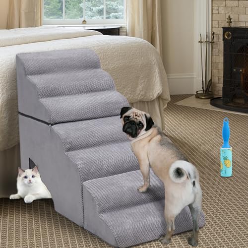 Dog-Stairs-for-Small-Dogs-High-Beds-32-36-H-Extra-Wide-Dog-Steps-for-Small-Large-DogsCats-Pet-StairsSteps-for-High-Beds-Non-Slip-Balanced-Dog-Ramps-for-Old-DogsCats-Injured-Grey34-H - Cucciolini Doodles   Dog-Stairs-for-Small-Dogs-High-Beds-32-36-H-Extra-Wide-Dog-Steps-for-Small-Large-DogsCats-Pet-StairsSteps-for-High-Beds-Non-Slip-Balanced-Dog-Ramps-for-Old-DogsCats-Injured-Grey34-H