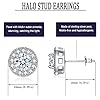 EPIRORA Silver Stud Earrings for Women Girls, Sterling Silver Round Halo Cubic Zirconia Studs, Dainty Bridal Diamond Stud Earrings Jewellery Set for Wedding Anniversary (Silver) #1