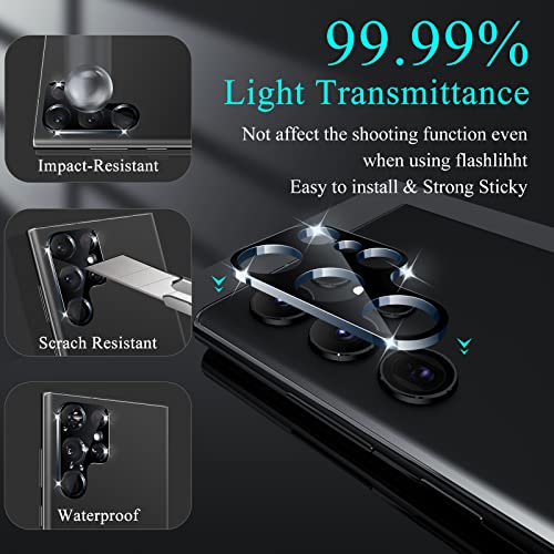 Lywhl [2+2 Pack] For Samsung S22 Ultra Matte Privacy Screen Protector [Support Fingerprint Id] Anti-Spy Anti-Glare Full Adhesive Flexible Film + Camera Lens Glass Protector For Galaxy S22 Ultra 6.8” #TOP7