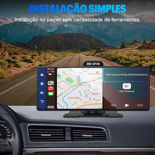 Central multimidia automotivo,estéreo portátil para carro com carplay sem fio, Android Auto,tela sen
