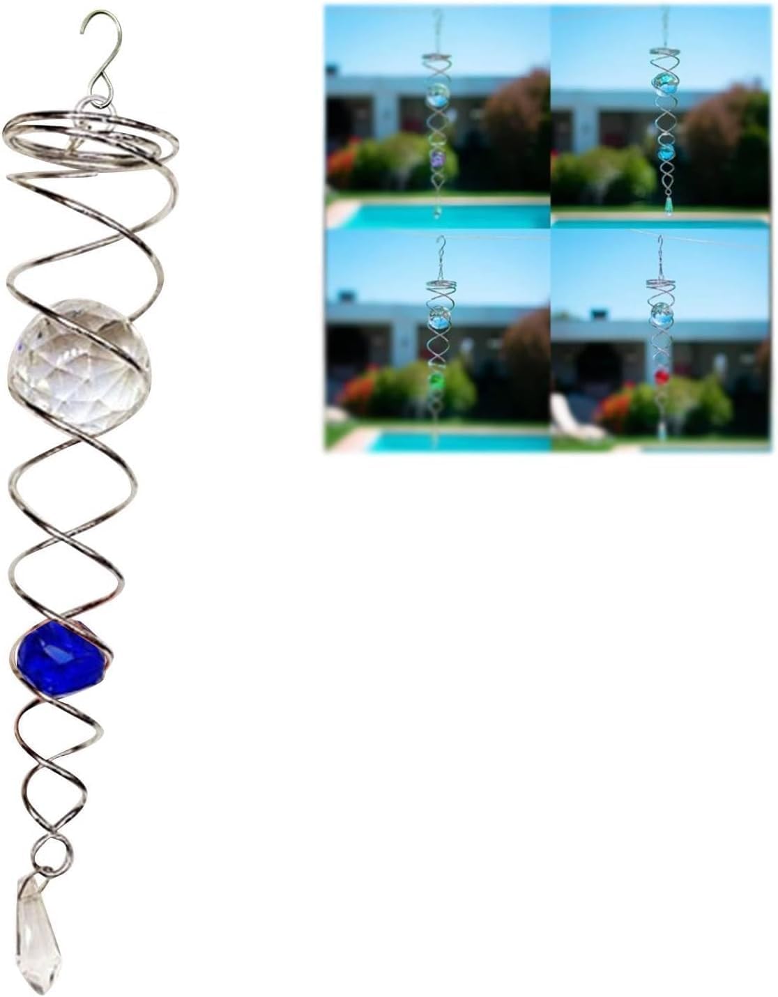 Decorative Spiral Sun Catcher, Gazing Ball Spiral Tail Wind