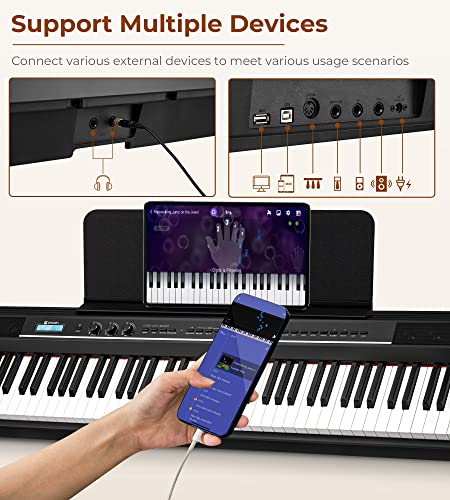 Vangoa VDP-S200 Clavier de Piano 88 Touches Pondéré Électrique Piano Portatif Numérique Clavier avec Pupitre de… - Les Beatles, Paul McCartney, John Lennon, RIngo Starr, George Harrison Vangoa VDP-S200 Clavier de Piano 88 Touches Pondéré Électrique Piano Portatif Numérique Clavier avec Pupitre de… – Image 6