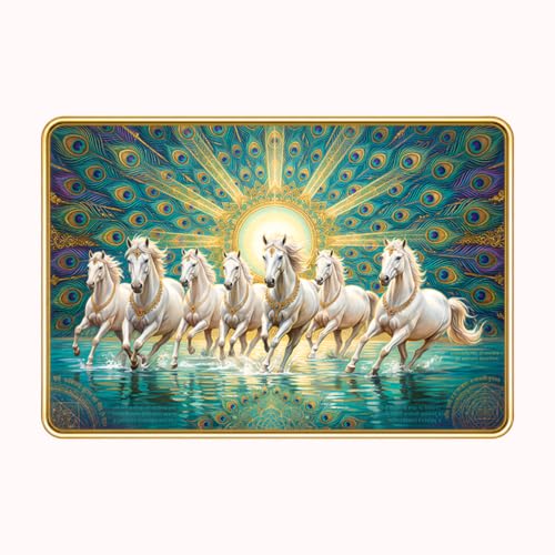 Image of 7 Running Horses Vastu Photo Frame, 8x12 Inch