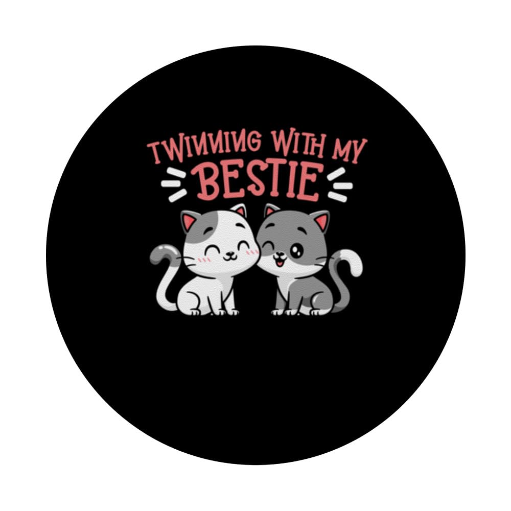 Friends Matching Matching Twin Twinning Bestie PopSockets Swappable PopGrip, Black - Image 3