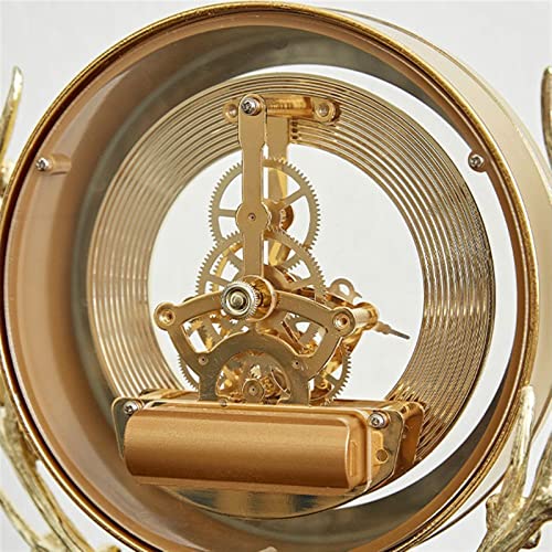 Reloj de mesa de metal europeo con luz para decoración de salones 5