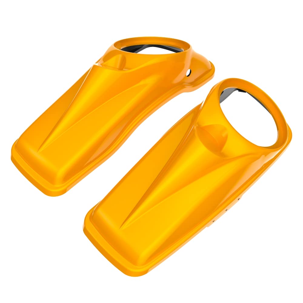Moto Onfire Hightail Yellow Pearl 8'' Saddlebag Speaker Lids Covers Fit for Harley Touring Road Glide Street Glide Special Road King 2014+