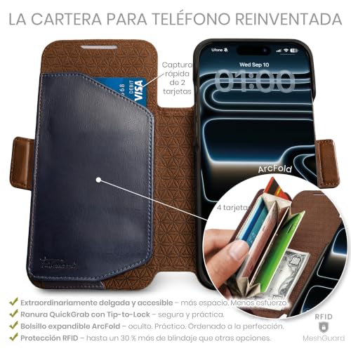 Funda de piel vegana Chocolate para iPhone 17 Pro con elegante tapa magnética extraíble 2
