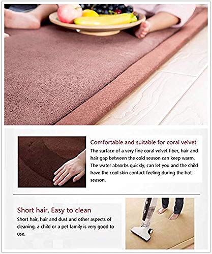 Tapis de jeu bébé doux grand format velours corail pour chambre - 4
