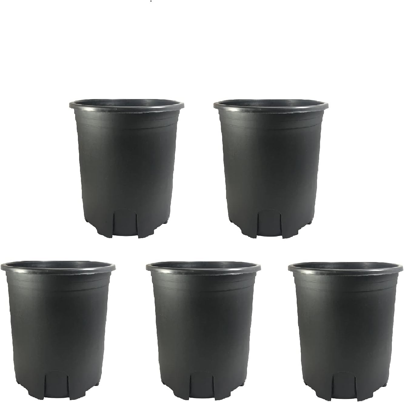 5 pcs 2 Gallon Diameter 9inch Black Plastic Pot with Root-Control Design for Vegetable Flower Fruit Nursery Plant in Garden/Indoor/Outdoor,Diameter 8inch-9inch(BHR2gal-5)