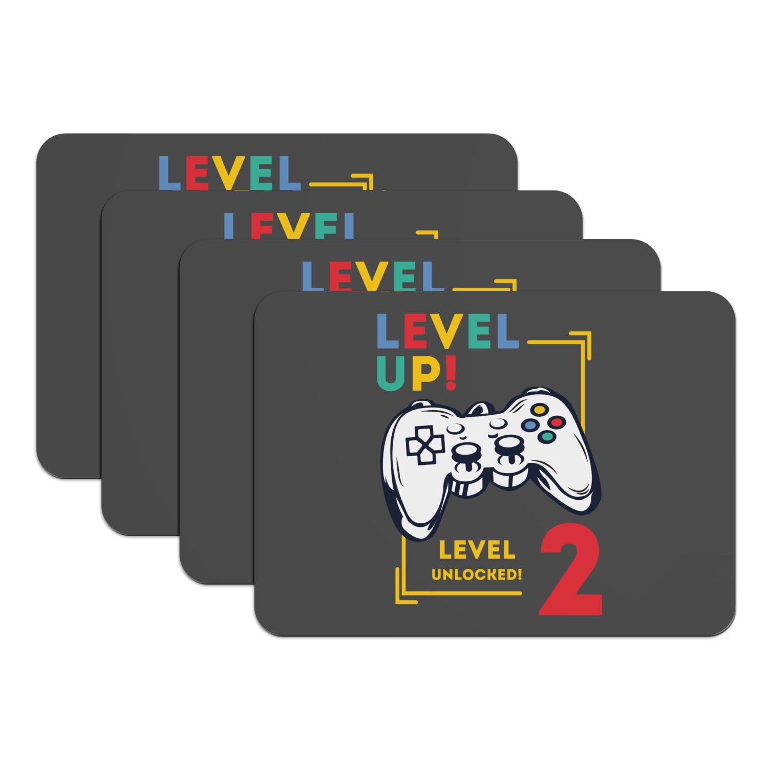 Dessous en caoutchouc antidérapant pour set de table Level Up noir grand format 4 pièces
