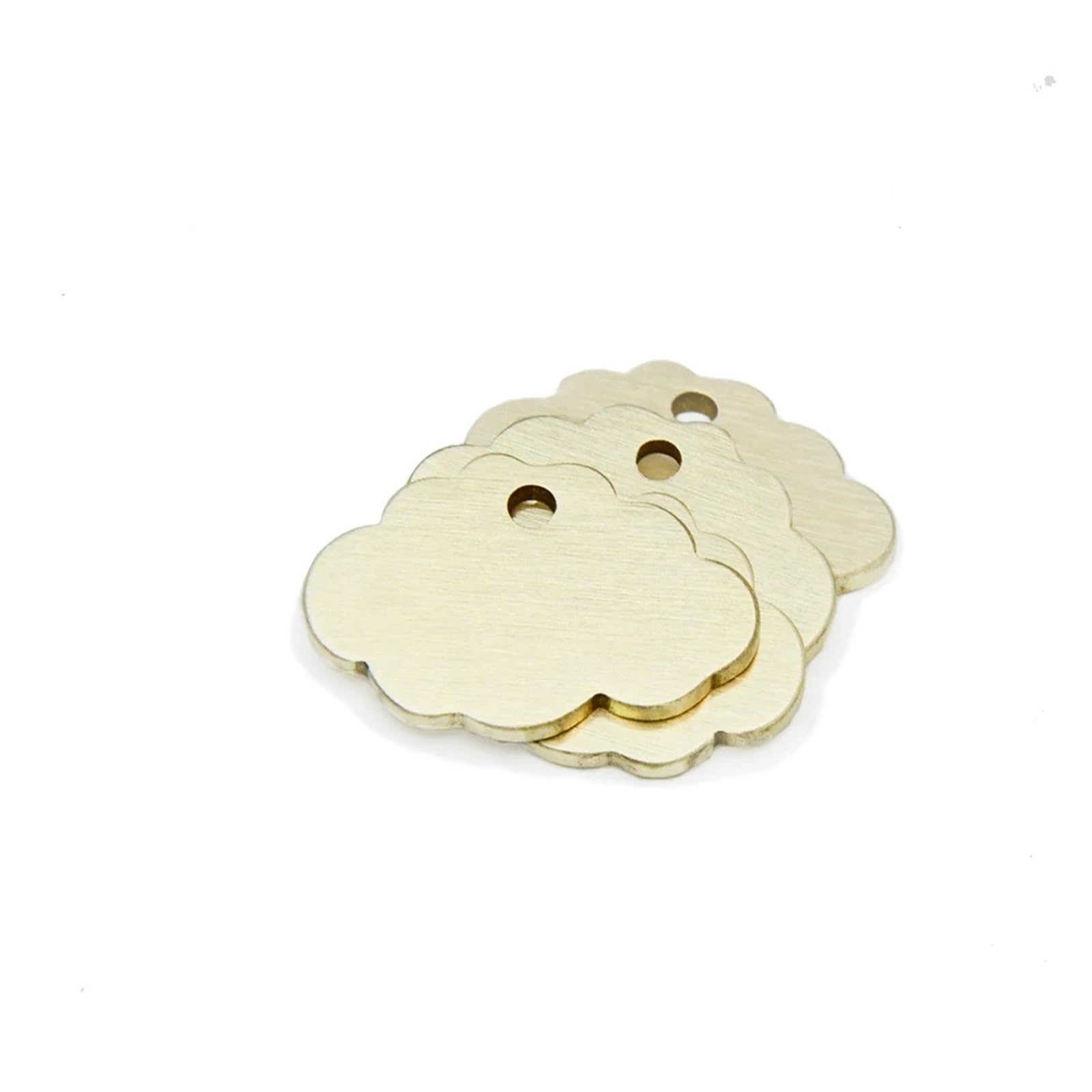 Messingplaketten 10 Stück Messing-Wolkenrohlinge, Metall-Stanzetiketten | Gravur von Schlüsselanhängern, 30 mm x 20 mm