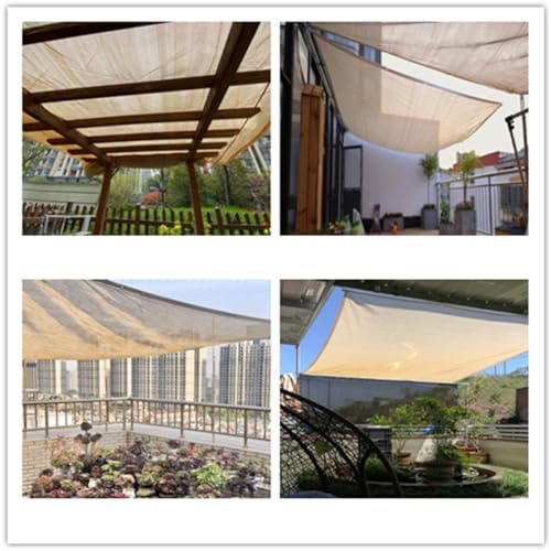 Toldo beige transpirable para jardín y patio con protección solar 2