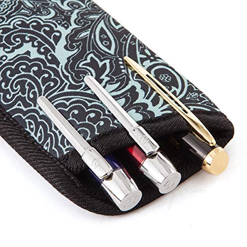 3 Pack Reading Glasses Pouch - Soft Eyeglasses Bag Portable Cloth Eyewear Case (Blue Flower, Small) #TOP5