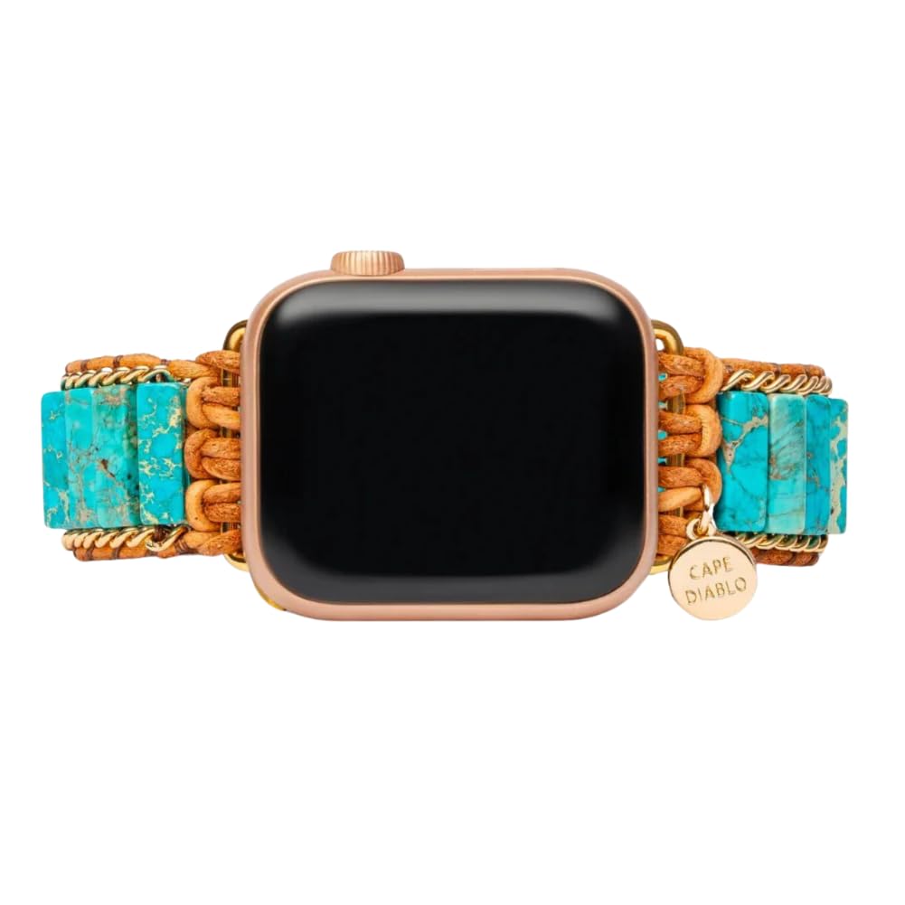 Cape Diablo Smart Watch Band for Women - Handmade Gemstone Strap - Compatible with 38mm-45mm Apple Faces