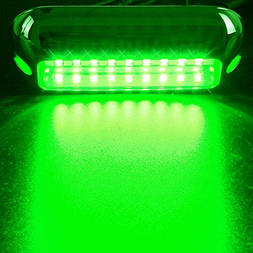 HUSUKU Mini 27LED Marine Led Lights for Boat Underwater(Green), 2PCS, 3.7inch, IP68, 316 Stainless Steel, Surface Mount for Yacht Pontoon Sailboat Kayak Skiff Duck Jon Accent Bass Boat Vessel Fishing - Thumbnail 4