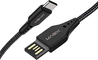 Magix Cable USB C 3A, carga rápida QC 3.0, alta durabilidad, transferencia de datos 480 Mbit/s USB-A 2.0 lado reversible a USB-C, para dispositivos USB tipo C (negro)(120 cm)
