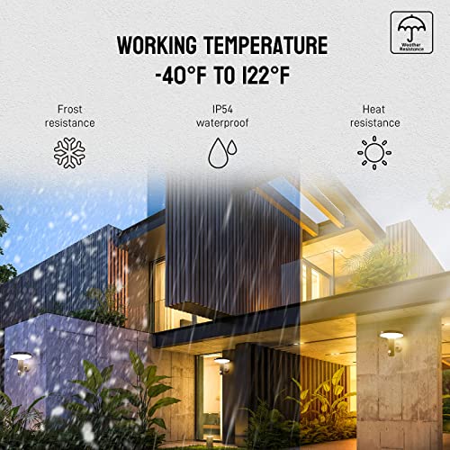 Yoolax Solar Porch Light Outdoor Wall Lights Motion Activated Security Light 1 Pack Auto On/Off Stainless Steel Solar Wall Sconces For House,Garage, Deck (Silver) #TOP4