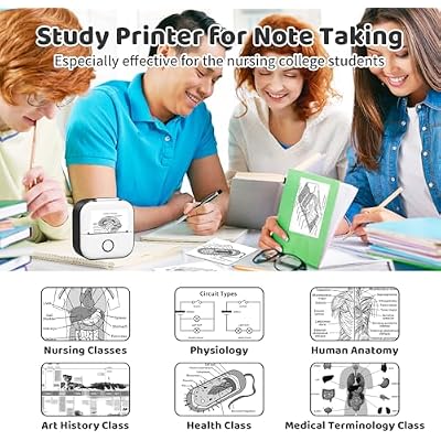 Ponek Mini Sticker Printer - New-Gen T02 AI Smart APP Print Pods Mini Printer Sticker Maker Machine with 3 Rolls Color Paper, Thermal Portable Sticky Note Maker for DIY Journal, Photos, Study Notes