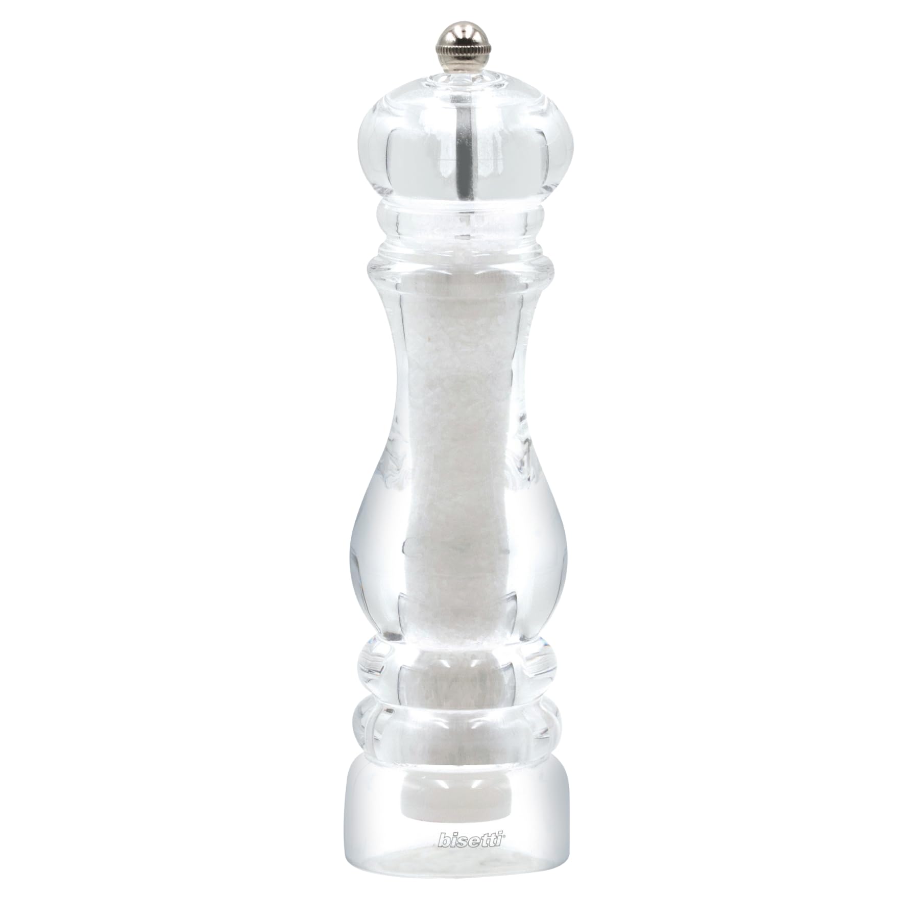 Macina Sale Manuale Milano in Acrilico 22 cm, Macinino Manuale per Sale con Macina in Ceramica per Macinatura Precisa, Trita Sale Resistente, Elegante e Made in Italy - BISETTI