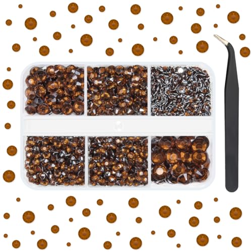 qiipii Dark Brown Crystal Resin Rhinestones for Bedazzling Crafting