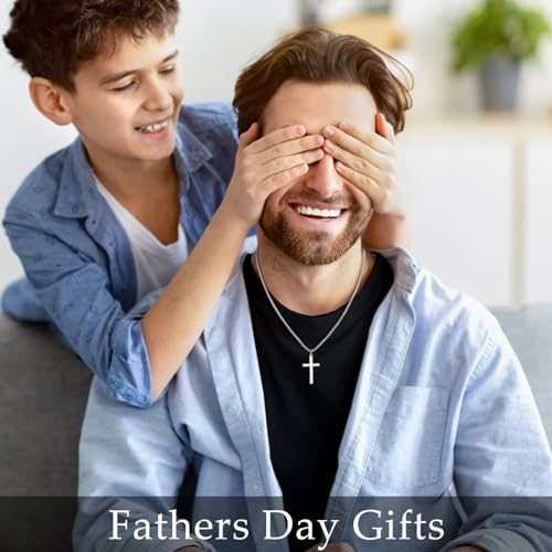 Ursteel 925 Sterling Silver Cross Necklace for Men Women - 18K White Gold Plated Stainless Steel Diamond Cut Silver Chain Mens Cross Pendant Necklace Jewelry 16-24 Inches2