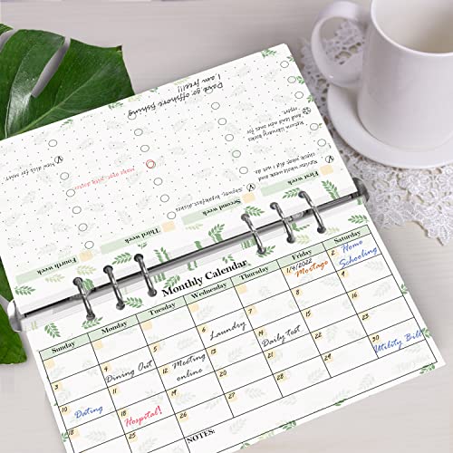 2023-2024 Planner Monthly Paper Kit, For 6-Holefilofax A6 Binder, 6.73” X 3.72”, Personal Size For 6 Ring Binders (Harphia,007Month A6) #TOP5