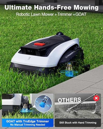 Image of ECOVACS Goat O1000 LiDAR PRO Robot Lawn Mower, Wire-Free Mapping with LiDAR Navigation, AI Obstacle Avoidance, Smart Edge Mowing, App Control, for Lawns Up to 1 /4 Acre
