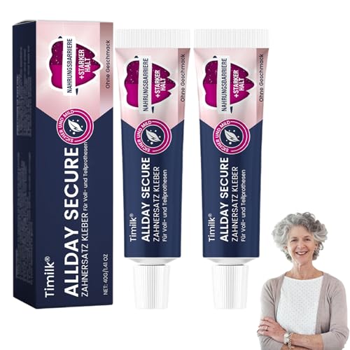 #VerdientProvisionen<br>Timilk Allday Secure Zahnersatz Kleber Timilk Zahnprothesen Haftgel Haftschutz Für Zahnprothesen Extra Starker Halt Prothesenanpassung Ganztägiger Halt für Ober Unter Oder Teilprothesen