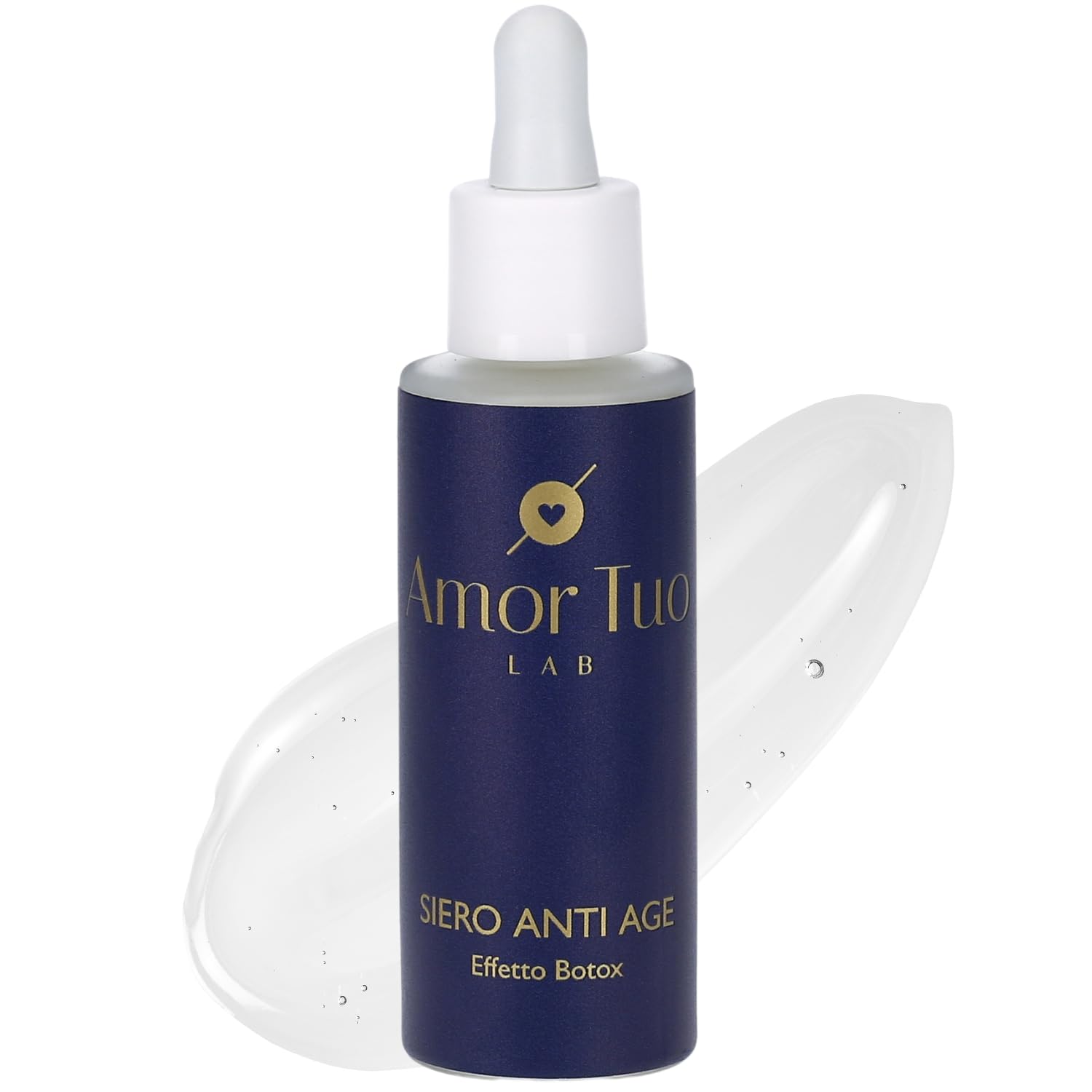 AMOR TUO LAB®| Siero Viso Acido Ialuronico Puro 3 Pesi Molecolari - Siero Viso Antirughe - Effetto Tensore, Rimpolpante, Elasticizzante - Effetto Botox Naturale - Ideale per Skincare e pelli delicate
